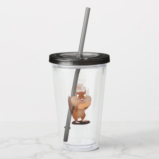 Cute Grappig big cheeks cartoon Acryl Drinkbeker (Achterkant)