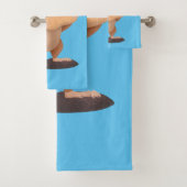 Cute Grappig big cheeks cartoon Bad Handdoek (Insitu)