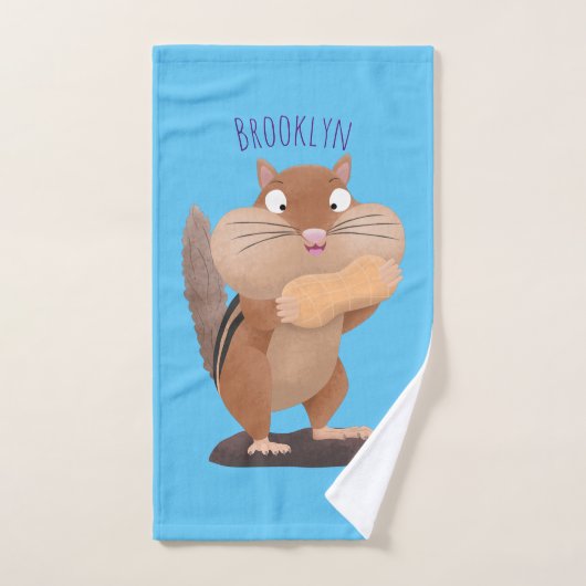 Cute Grappig big cheeks cartoon Bad Handdoek (Handdoek)