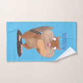 Cute Grappig big cheeks cartoon Bad Handdoek (Handdoek)
