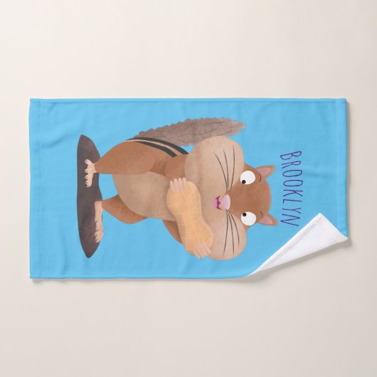 Cute Grappig big cheeks cartoon Bad Handdoek (Handdoek)