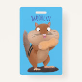 Cute Grappig big cheeks cartoon Badge (Achterkant)