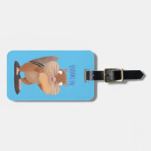 Cute Grappig big cheeks cartoon Bagagelabel (Voorkant horizontaal)