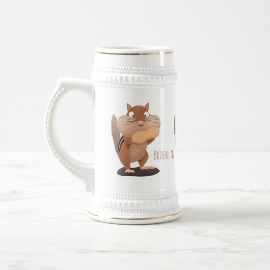 Cute Grappig big cheeks cartoon Bierpul (Links)