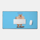 Cute Grappig big cheeks cartoon Bureaumat (Keyboard & Muis)