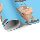 Cute Grappig big cheeks cartoon Cadeaupapier (Rol Hoek)