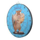 Cute Grappig big cheeks cartoon Dartbord (Voorkant Rechts)