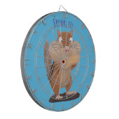 Cute Grappig big cheeks cartoon Dartbord (Voorkant Links)