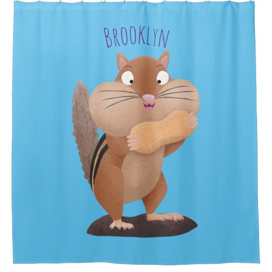 Cute Grappig big cheeks cartoon Douchegordijn (Voorkant)