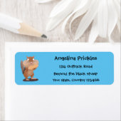 Cute Grappig big cheeks cartoon Etiket (Insitu)
