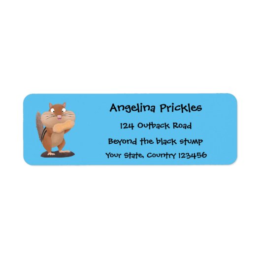 Cute Grappig big cheeks cartoon Etiket (Voorkant)