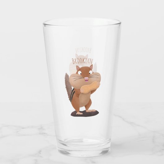 Cute Grappig big cheeks cartoon Glas (Achterkant)