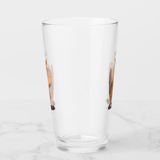 Cute Grappig big cheeks cartoon Glas (Rechts)