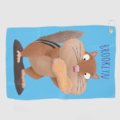 Cute Grappig big cheeks cartoon Golfhanddoek (Horizontaal)