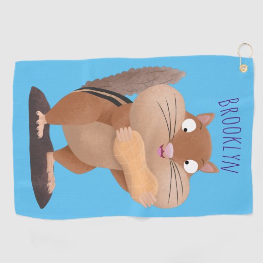 Cute Grappig big cheeks cartoon Golfhanddoek (Horizontaal)