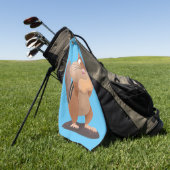 Cute Grappig big cheeks cartoon Golfhanddoek (Groen)
