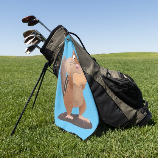 Cute Grappig big cheeks cartoon Golfhanddoek (Groen)