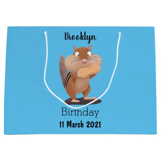 Cute Grappig big cheeks cartoon Groot Cadeauzakje (Voorkant)