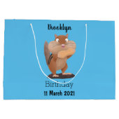 Cute Grappig big cheeks cartoon Groot Cadeauzakje (Achterkant)