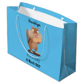 Cute Grappig big cheeks cartoon Groot Cadeauzakje (Achterkant Gekanteld)