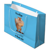 Cute Grappig big cheeks cartoon Groot Cadeauzakje (Voorkant Gekanteld)