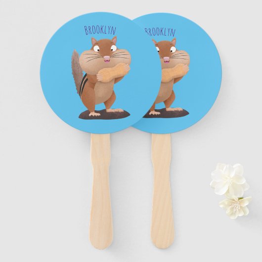 Cute Grappig big cheeks cartoon Handwaaier (Voorkant en achterkant)