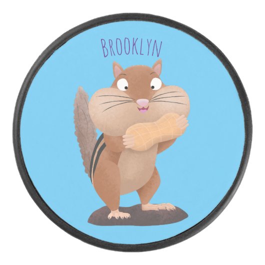 Cute Grappig big cheeks cartoon Hockey Puck (Voorkant)