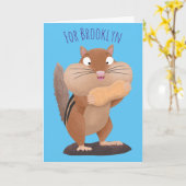 Cute Grappig big cheeks cartoon Kaart (Gele Bloem)