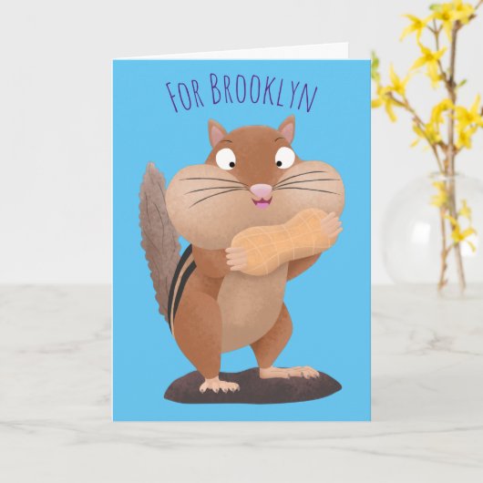 Cute Grappig big cheeks cartoon Kaart (Gele Bloem)