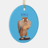 Cute Grappig big cheeks cartoon Keramisch Ornament (Rechts)