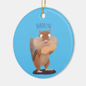 Cute Grappig big cheeks cartoon Keramisch Ornament (Links)