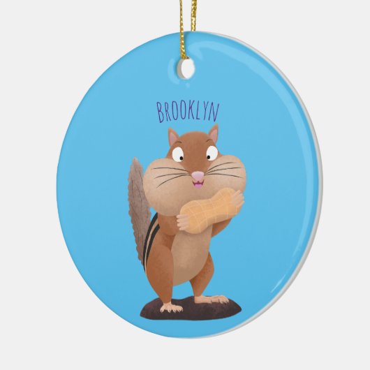 Cute Grappig big cheeks cartoon Keramisch Ornament (Links)