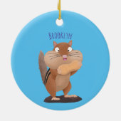 Cute Grappig big cheeks cartoon Keramisch Ornament (Achterkant)