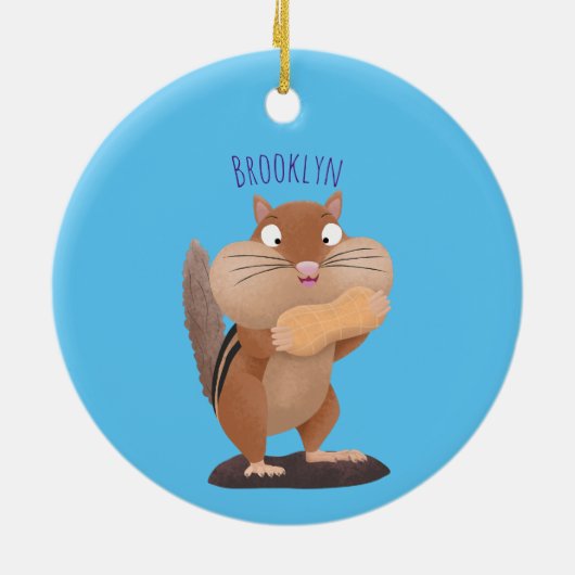 Cute Grappig big cheeks cartoon Keramisch Ornament (Achterkant)