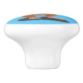 Cute Grappig big cheeks cartoon Keramische Knop (Zijkant)