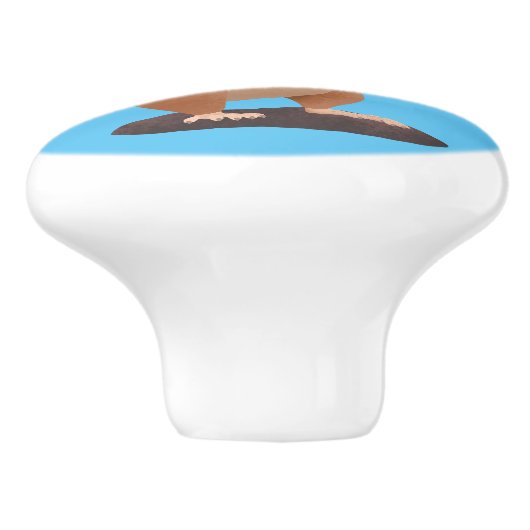 Cute Grappig big cheeks cartoon Keramische Knop (Zijkant)