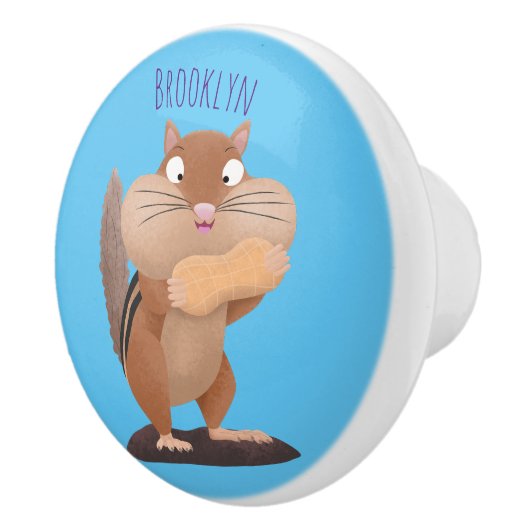 Cute Grappig big cheeks cartoon Keramische Knop (Rechts)