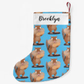 Cute Grappig big cheeks cartoon Kleine Kerstsok (Achterkant)