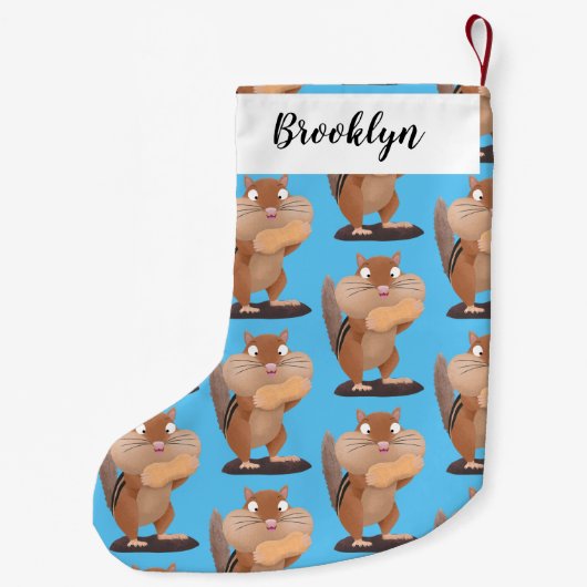 Cute Grappig big cheeks cartoon Kleine Kerstsok (Achterkant)