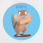 Cute Grappig big cheeks cartoon Labels (Design 1)