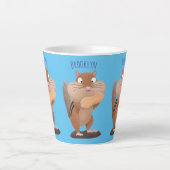 Cute Grappig big cheeks cartoon Latte Mok (Voorkant)