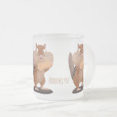 Cute Grappig big cheeks cartoon Matglas Koffiemok (Voorkant rechts)
