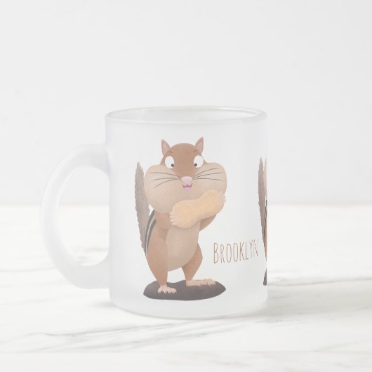 Cute Grappig big cheeks cartoon Matglas Koffiemok (Links)