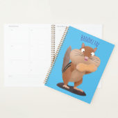 Cute Grappig big cheeks cartoon Planner (Display)