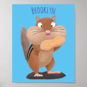 Cute Grappig big cheeks cartoon Poster (Voorkant)