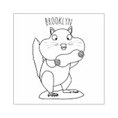 Cute Grappig big cheeks cartoon Rubberstempel (Afrduk)