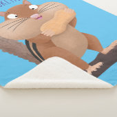 Cute Grappig big cheeks cartoon Sherpa Deken (3/4)