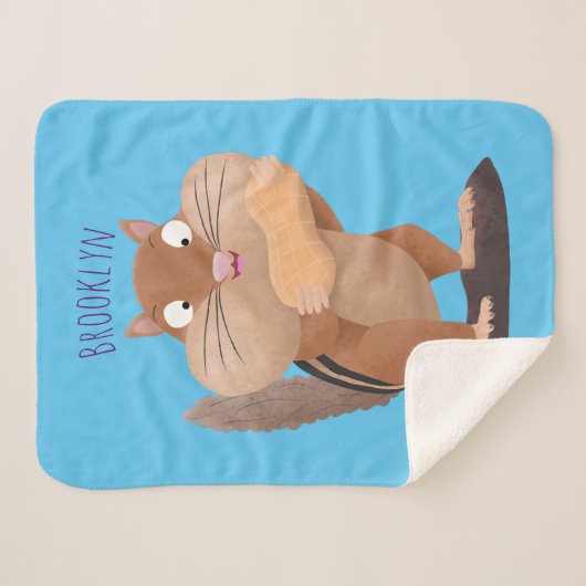 Cute Grappig big cheeks cartoon Sherpa Deken (Voorkant (horizontaal))