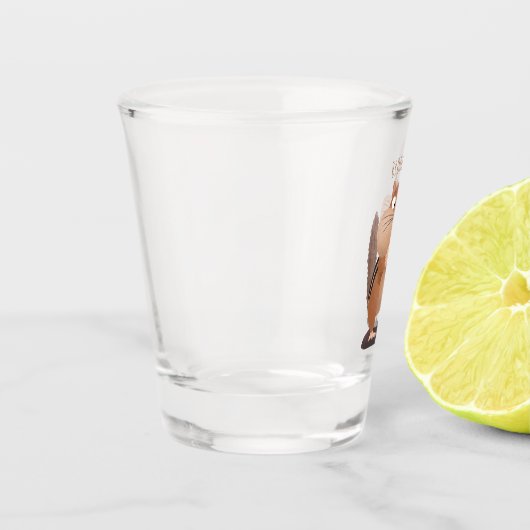 Cute Grappig big cheeks cartoon Shot Glas (Links)