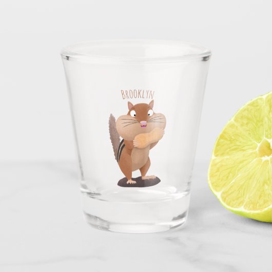 Cute Grappig big cheeks cartoon Shot Glas (Voorkant)